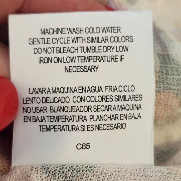 AUW Orange and Pink Floral Wrap Top Small  (3668) - Picture 6 of 6